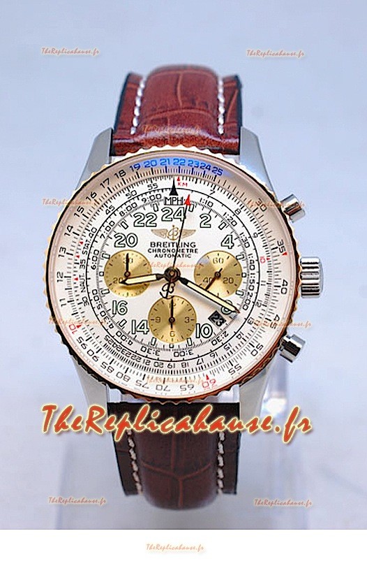 Breitling Navitimer Cosmonaute Reproduction Montre Suisse Lunette Plaquée Or