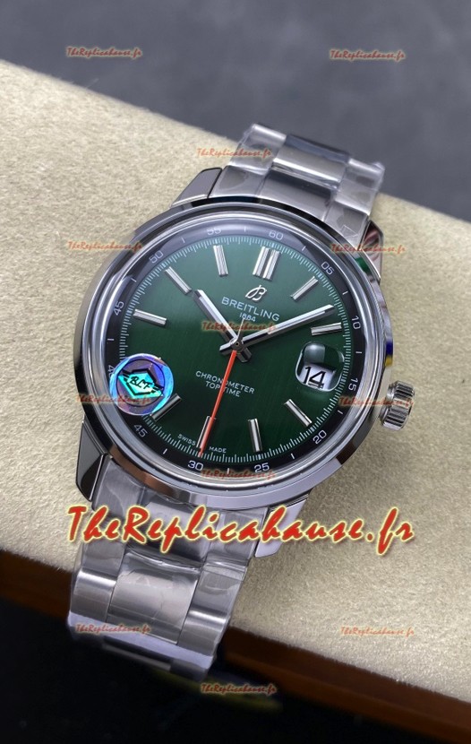Montre Top Time B31 38 mm, cadran vert, bracelet en acier, réplique parfaite