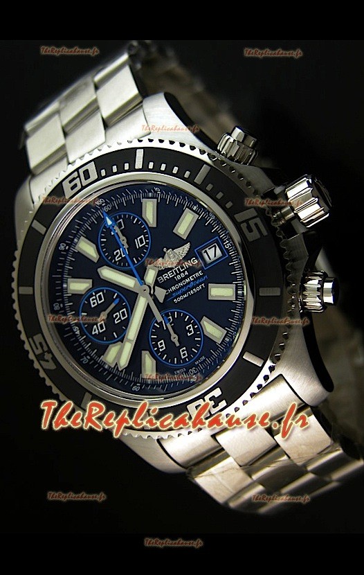 Breitling Superocean Abysse Reproduction Montre Chronographe Suisse - Reproduction Exacte 1:1 - Marqueurs Bleus 44MM
