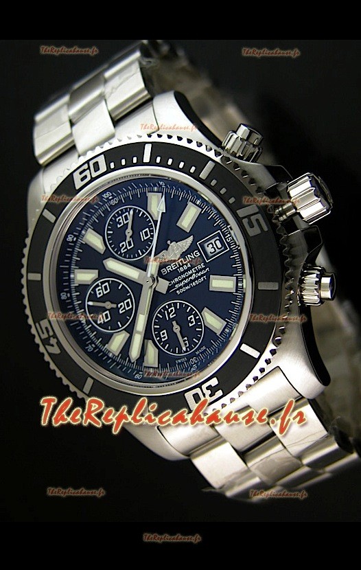 Breitling Superocean Abysse Reproduction Montre Chronographe Suisse - Reproduction Exacte 1:1 - Marqueurs Blancs 44MM