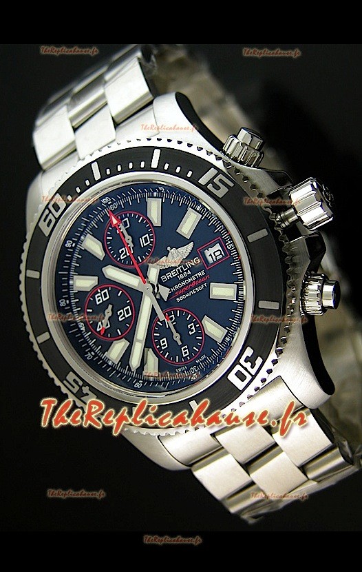 Breitling Superocean Abysse Reproduction Montre Chronographe Suisse - Reproduction Exacte 1:1 - Marqueurs Rouges 44MM