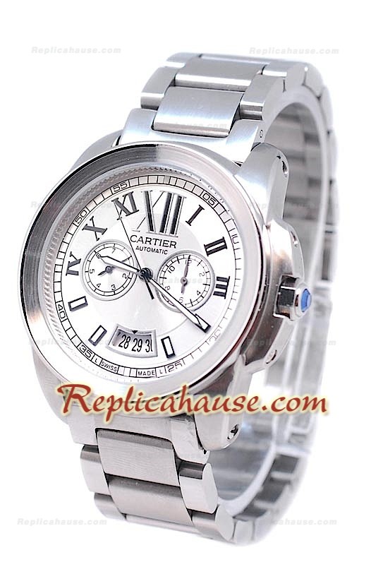 Calibre De Cartier Japonaise automatic Montre en Blanc Cadran