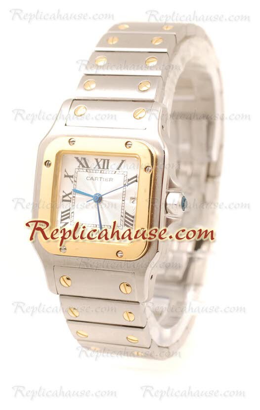 Cartier Santos 100 Two Tone Replique Femmes Size Montre