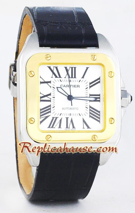Cartier Replique Santos 100 Hommes - Two Tone