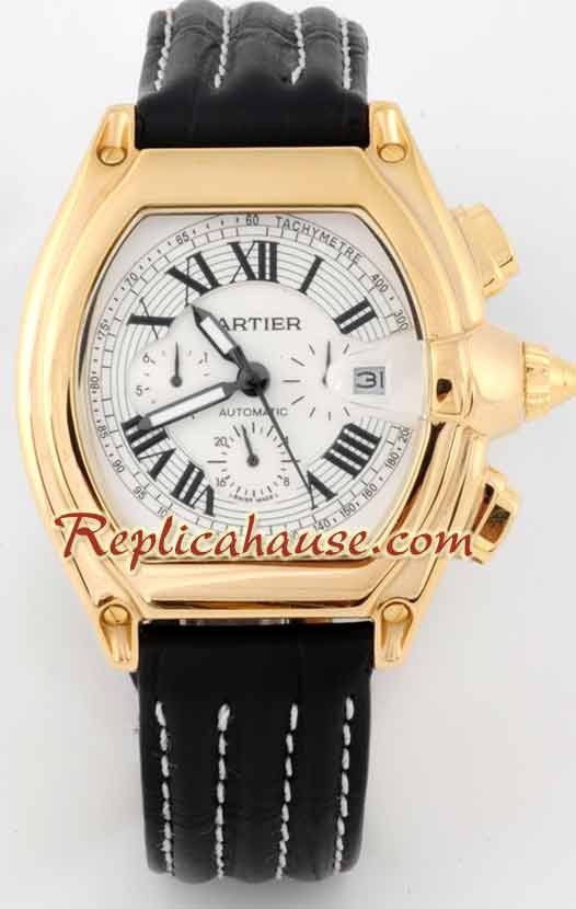 Cartier Roadster d' or Montre Replique - Leather