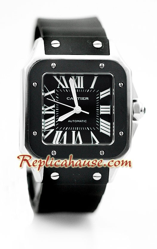 Cartier Santos 100 Rubber Strap Montre
