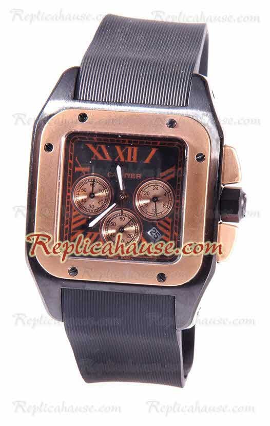 Cartier Santos 100 Carbon Chrono Japonais Montre