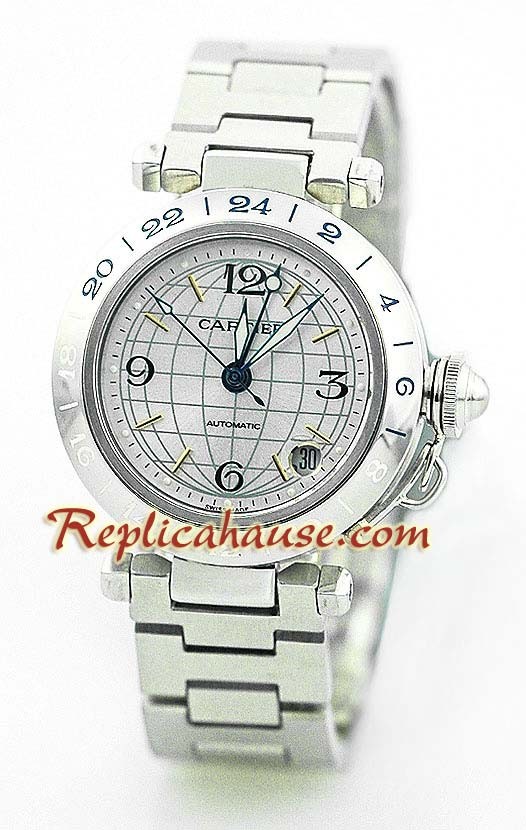 Cartier De Pasha Suisse GMT Montre Replique - Mid Sized
