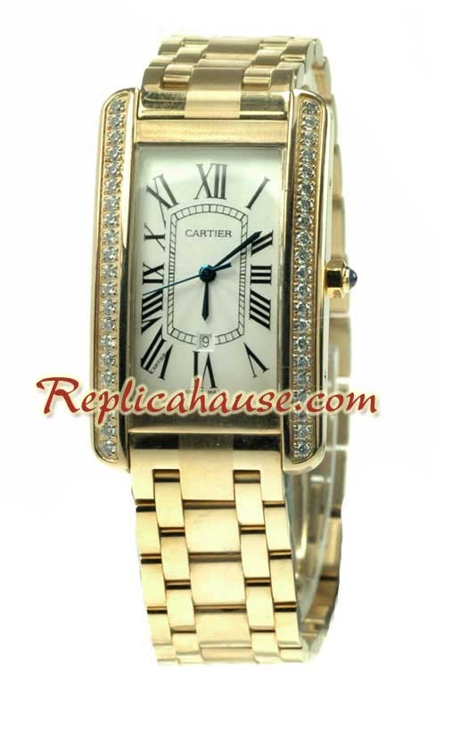 Cartier Santos Tank Americaine Suisse Femmes - d' or Montre