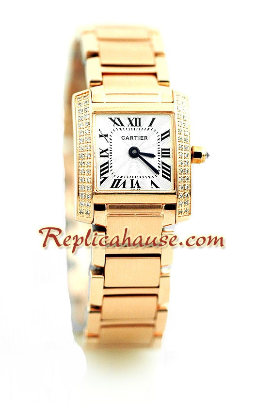 Cartier Tank Francaise Suisse - Lady's Size Pink d' or