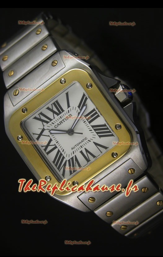 Montre suisse Cartier Santos 100 38,5mm - Réplique miroir ultime 1:1