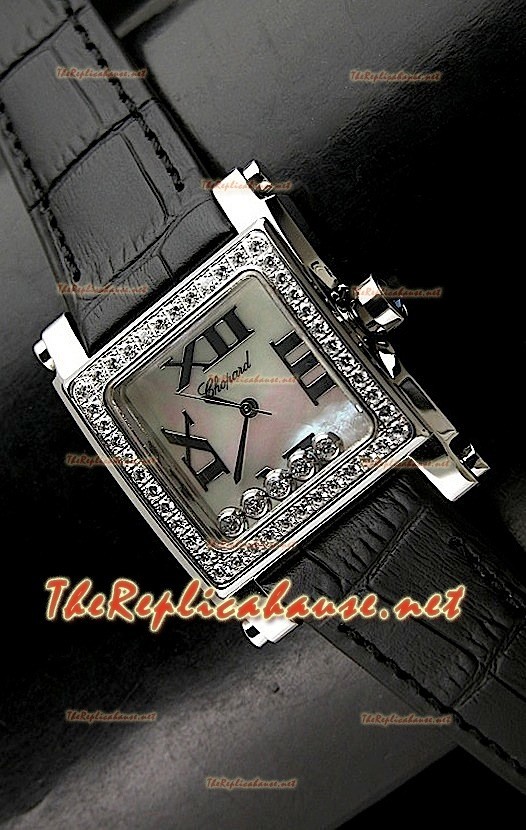 Chopard Happy Sport Femme Montre en Noir Leather Sangle