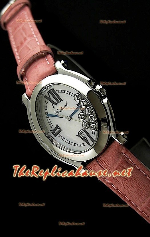 Chopard Happy Sport Montre en Light Pink Leather Sangle
