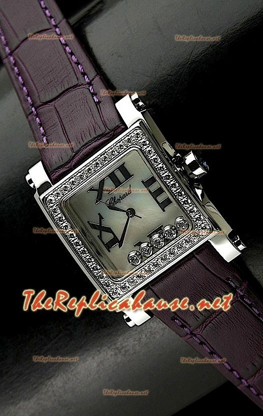 Chopard Happy Sport Femme Montre en Purple Leather Sangle