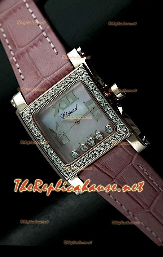 Chopard Happy Sport Femme Montre en Pink Or and Pink Sangle