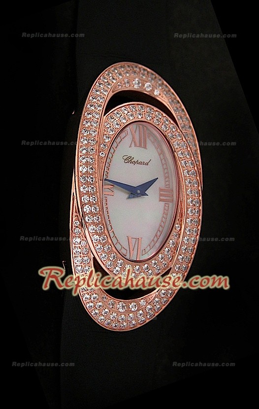 Chopard Xtravagza Rose Gold Femmes Montreavec Bracelet Blanc