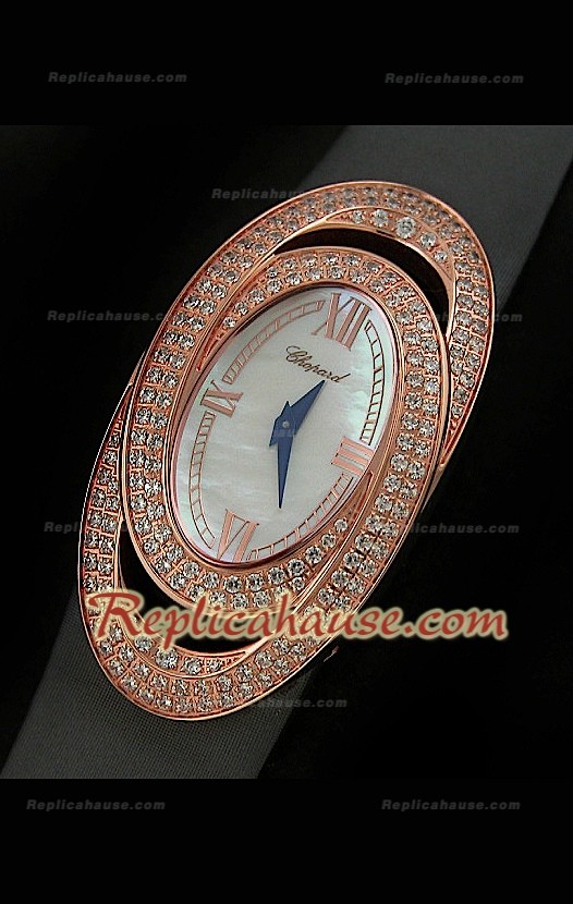 Chopard Xtravagza Rose Gold Femmes Montre avec Bracelet Gris