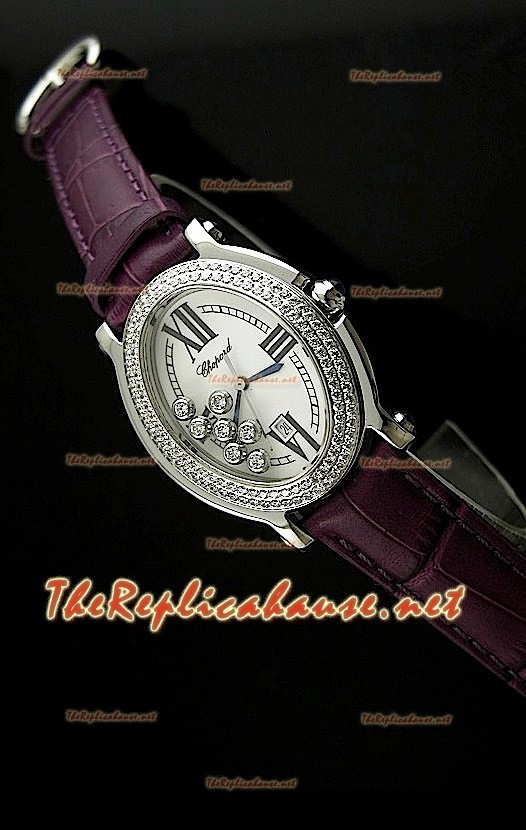 Chopard Happy Sport Femme Montre en Maroon Sangle