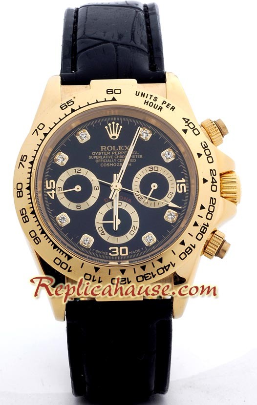 Rolex Replique Daytona 18K d' or Montre with Bracelet en Cuir