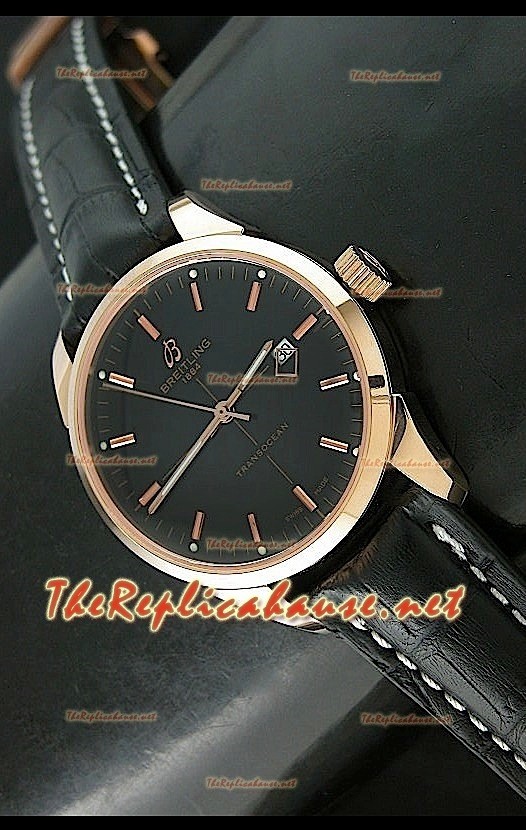 Breitling Transocean Swiss Replica Montre en Or Rose
