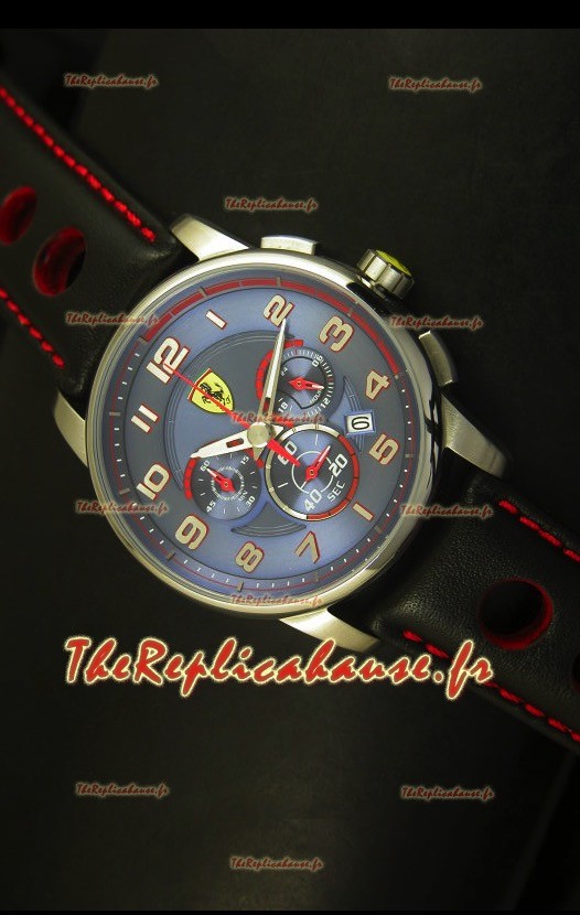 Montre chronographe Scuderia Ferrari Heritage avec cadran bleu 