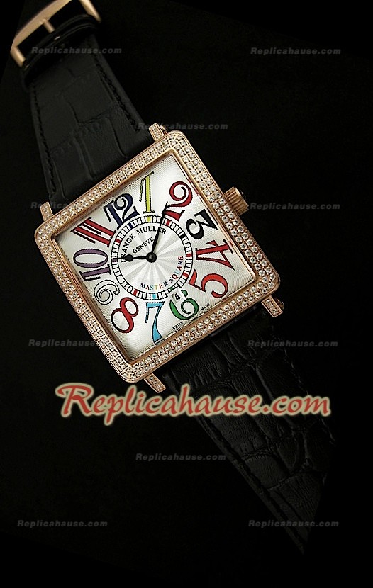 Franck Muller Square Swiss Quartz Montre avec Or Jaune
