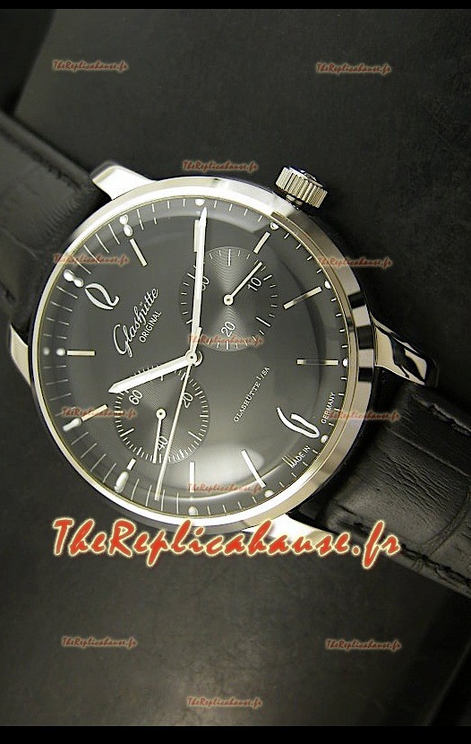 Glashuette Senator Reproduction Montre Japonaise avec Cadran Noir