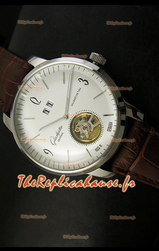 Glashuette Tourbillon Reproduction Montre Japonaise avec Cadran Blanc