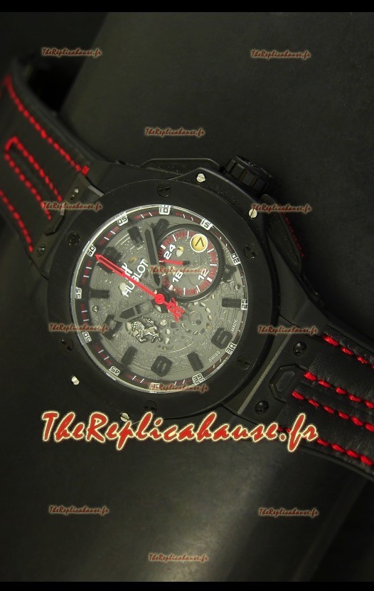 Montre Hublot Big Bang Ferrari à mouvement à quartz suisse dans boîtier en PVD