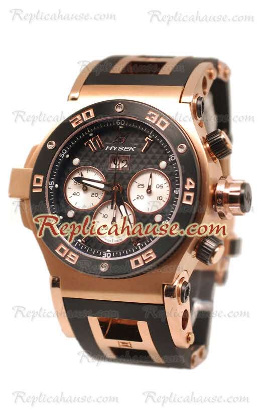 Hysek Abyss Explorer Geneve Rose d' or & Carbon Finish Montre Suisse Replique