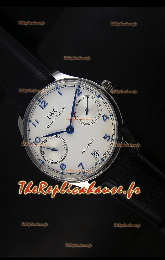 Montre automatique suisse IWC Portugieser IW500705 avec cadran blanc - Réplique miroir 1:1 remise au goût du jour 
