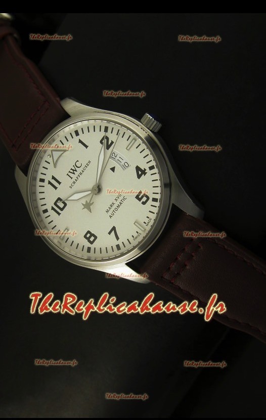 Montre suisse avec cadran blanc en acier inoxydable IWC Mark XVII