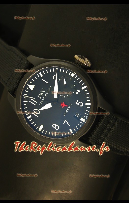 Montre suisse IWC Big Pilot Top Gun avec boîtier en céramique - Réplique de montre miroir 1:1