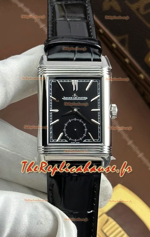 Montre Jaeger LeCoultre Reverso Tribute Duoface Cadran Noir/Acier Super Clone