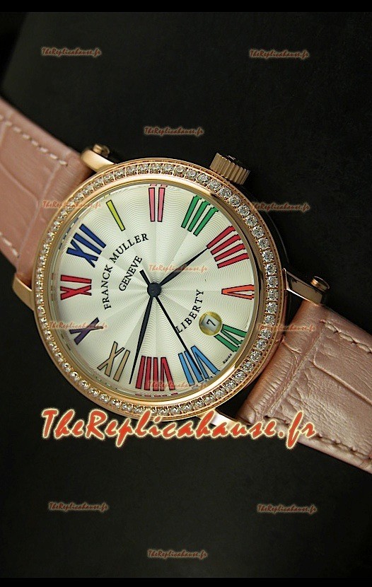 Montre japonaise Franck Muller Master of Complications Liberty sur bracelet rose