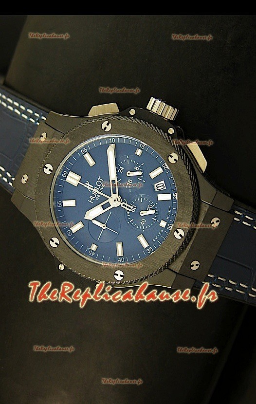Montre avec boîtier noir en céramique Hublot Big Bang avec mouvement Quartz