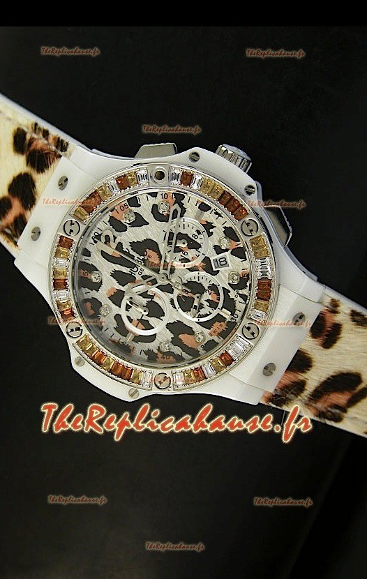 Montre Hublot Big Bang White Zebra Bang Édition boîtier blanc en PVD