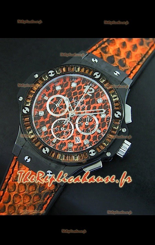 Montre pour femmes Hublot Big Bang 34mm avec mouvement Quartz - Cadran/Bracelet orange