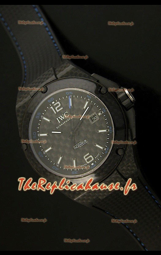 Réplique de montre suisse avec revêtement carbone IWC Ingenieur avec cadran en carbone noir