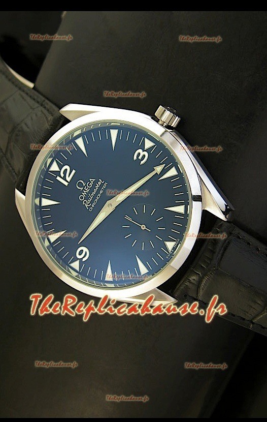Réplique de montre japonaise Omega Seamaster Railmaster avec bracelet en cuir noir