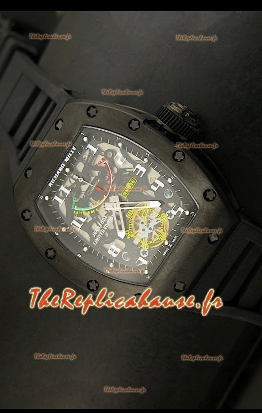 Réplique de montre suisse Richard Mille RM002 Power Reserve Tourbillon en PVD 