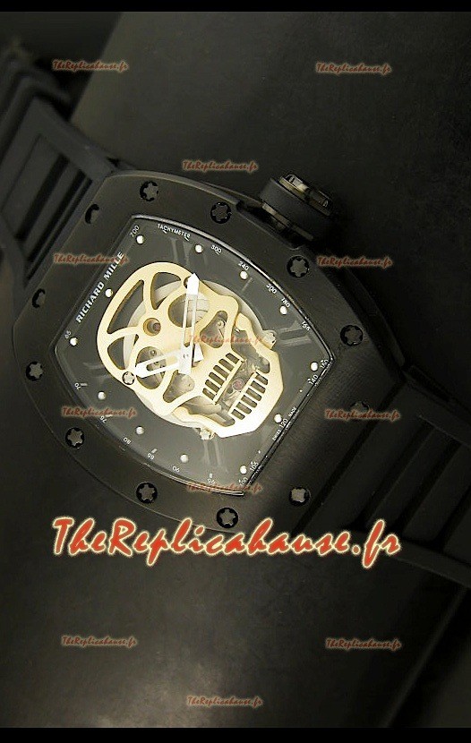 Réplique de montre suisse Richard Mille RM052 Skull Tourbillon dans boîtier en PVD