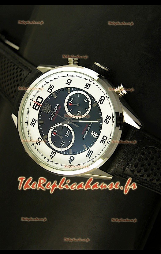 Réplique de montre Tag Heuer Carrera Calibre 36 Flyback avec cadran noir - Mouvement Quartz