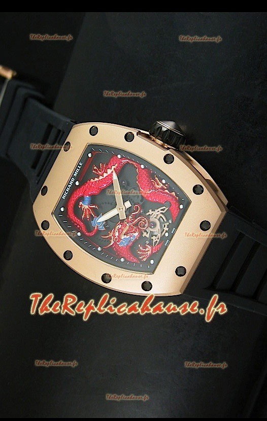 Réplique de montre suisse Richard Mille RM057 Tourbillon Jackie Chan en or rose