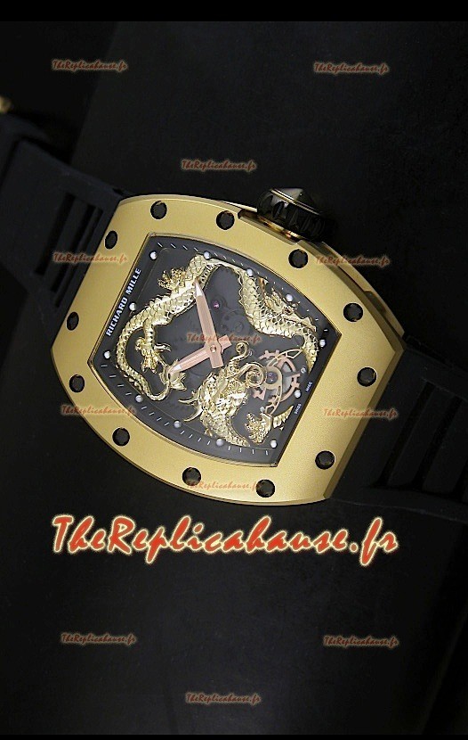 Réplique de montre suisse Richard Mille RM057 Tourbillon Jackie Chan en or jaune