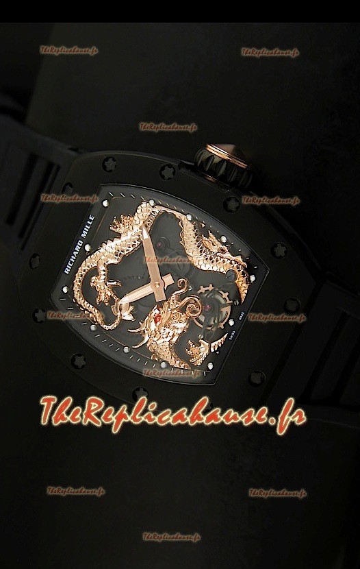 Réplique de montre suisse Richard Mille RM057 Tourbillon Jackie Chan avec boîtier en PVD