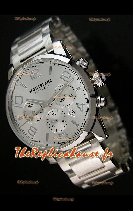 Mont Blanc Timewalker Inserts en Ceramique dans Bracelet Montre en Blanc - REPRODUCTION Exacte 1:1