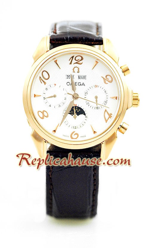 Omega Co-Axial Escapement édition Replique Leather Montre
