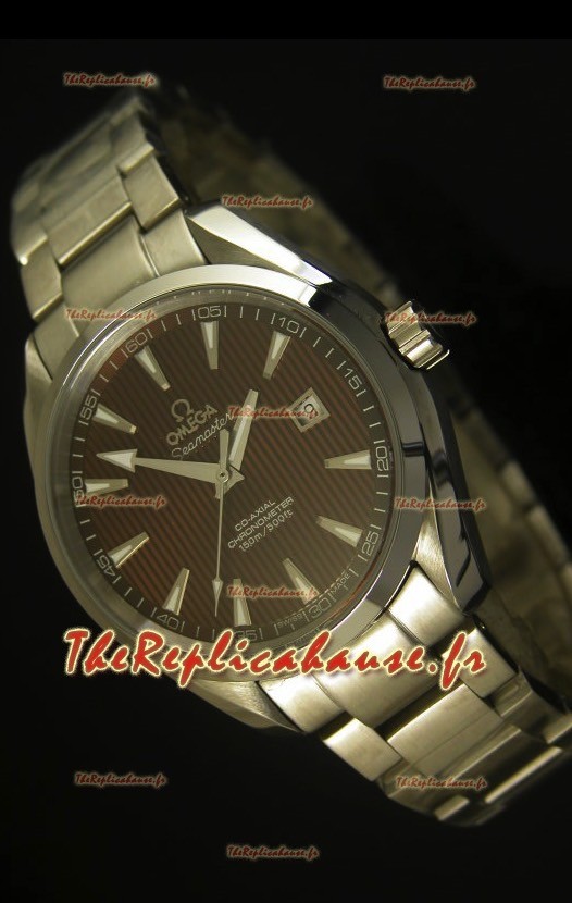 Omega Seamaster Aqua Terra Coaxiale avec cadran marron - Réplique miroir Édition ultime 1:1