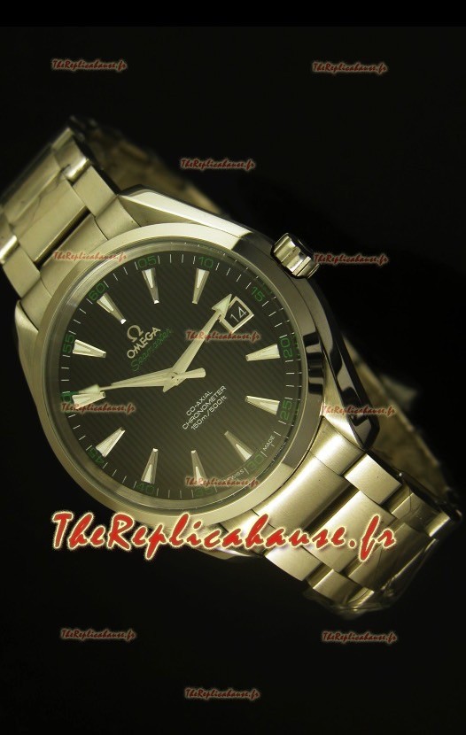 Montre suisse chronomètre coaxial Omega Seamaster Aqua Terra avec cadran noir